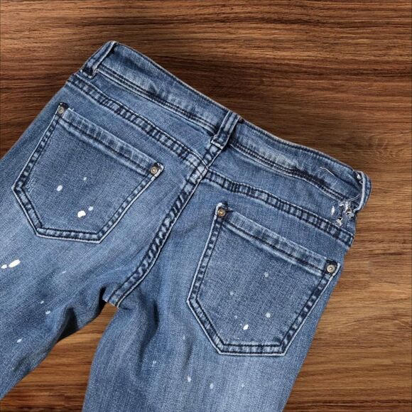 Delia's Taylor Skinny Low Rise Paint Splatter Design Y2K Jeans - Picture 4 of 8